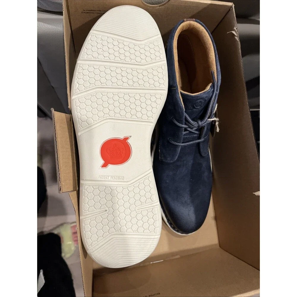 new BORN Theo Chukka sport flexible Boots shoes Men full grain leather navy 10.5